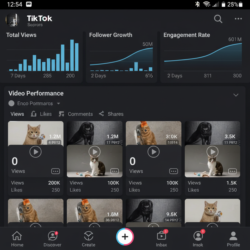 一张 TikTok 0 播放的数据分析截图